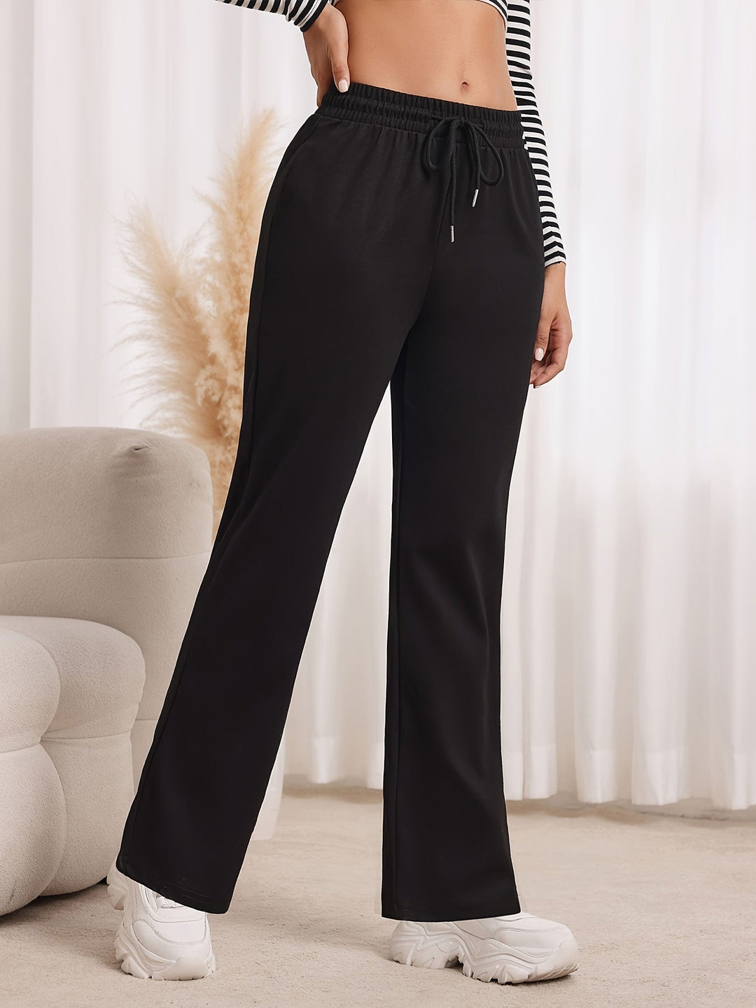 Eve | Womens Wide Leg Drawstring Trousers