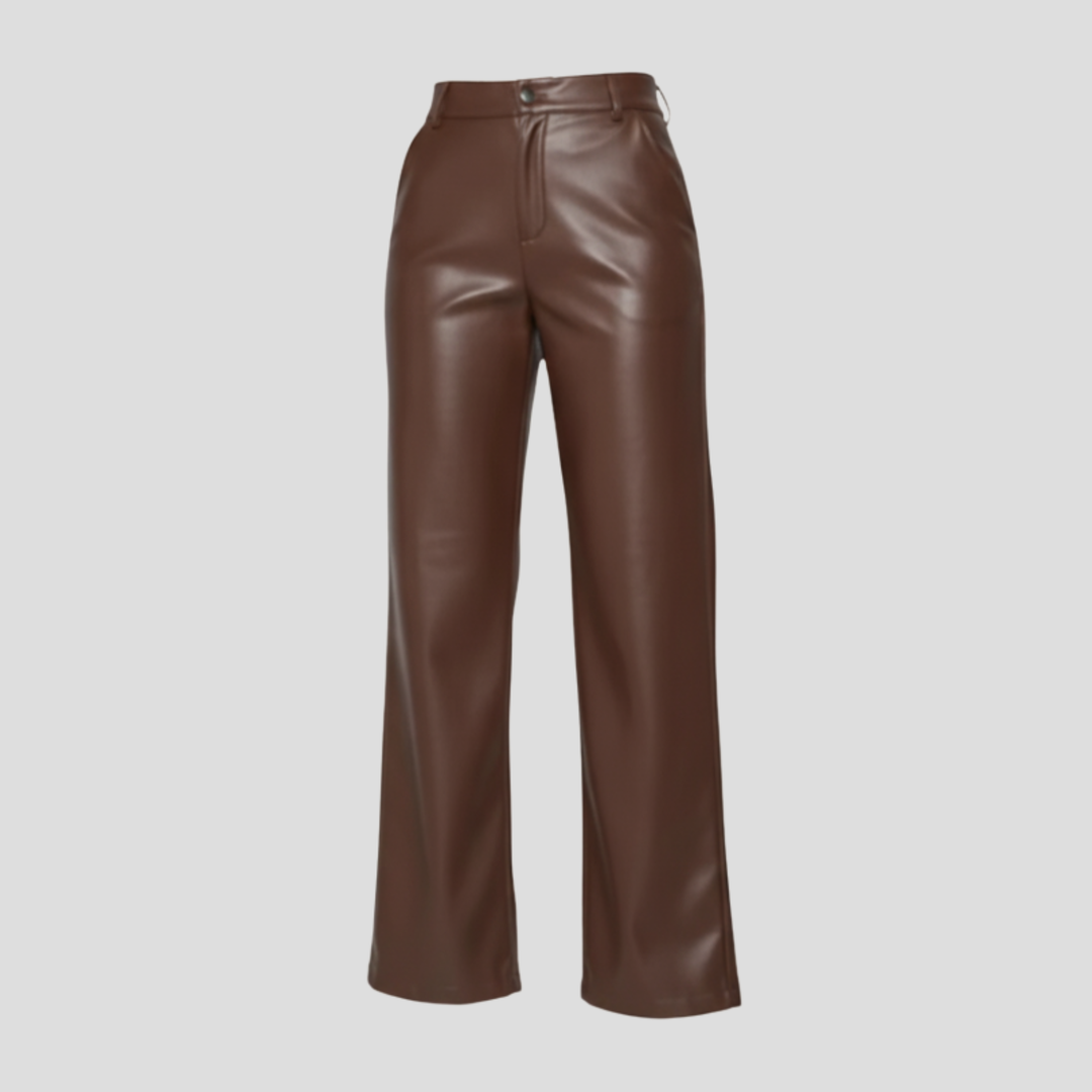 Avery | Womens Wide Leg Faux Leather Pants