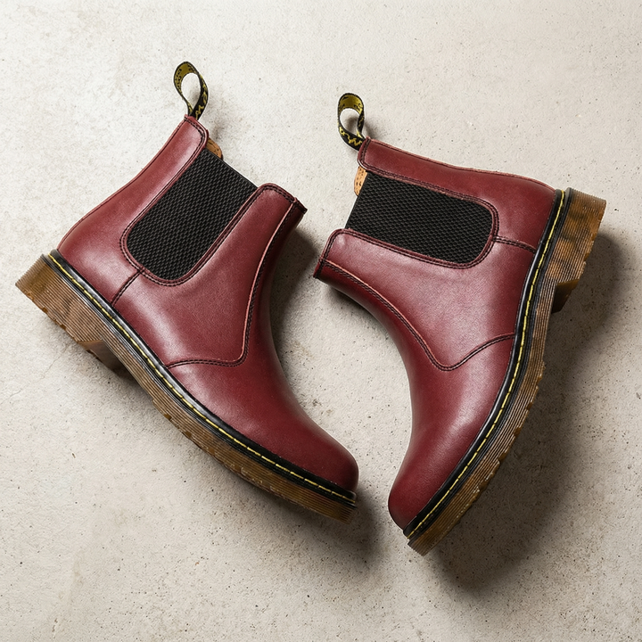 Finley mens leather Chelsea boots side view