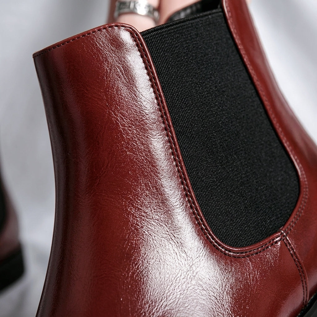 Nolan mens cap toe Chelsea boots back view