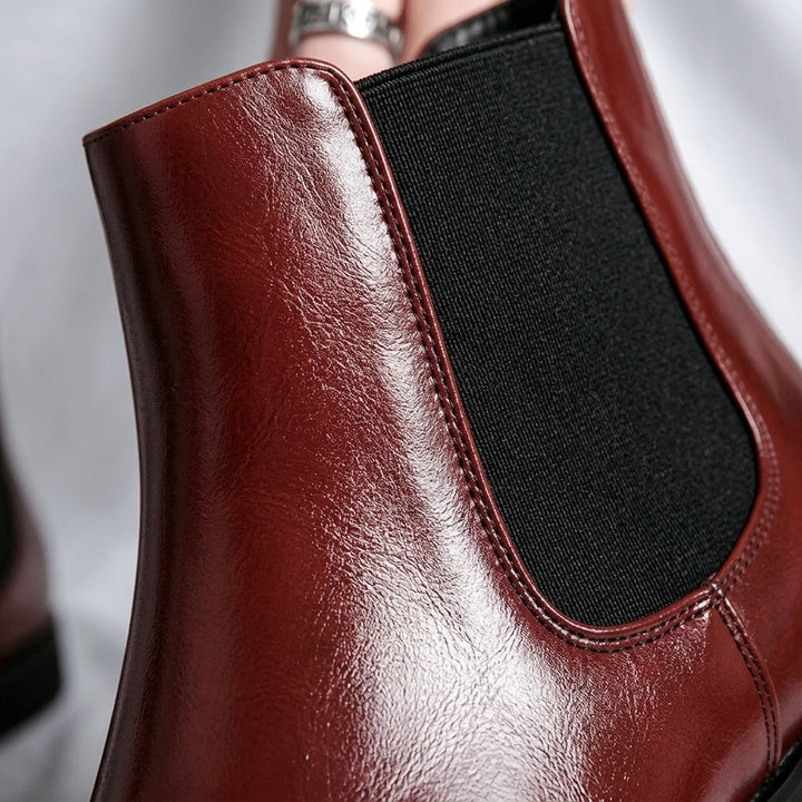 Nolan mens cap toe Chelsea boots back view