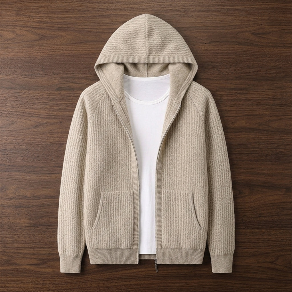 Derek | Knitted Zip Hoodie Relaxed Raglan