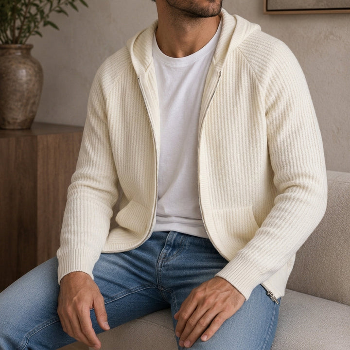 Derek | Knitted Zip Hoodie Relaxed Raglan