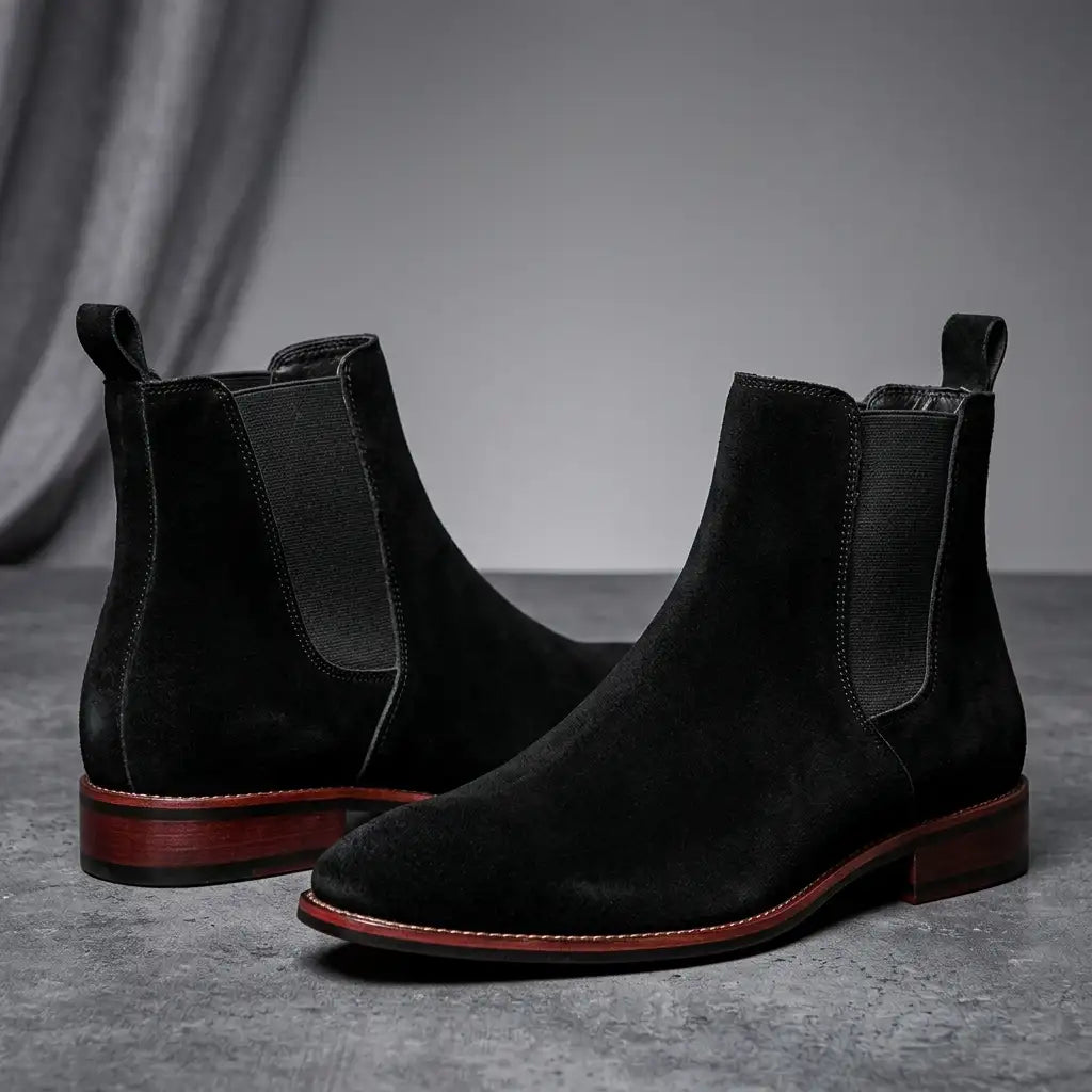 Liam mens suede Chelsea boots detail