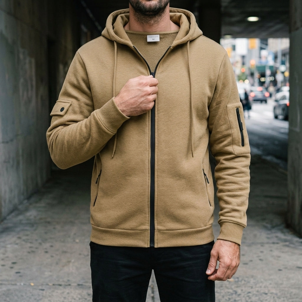Evan | Zip Hooded Sweatshirt with Pockets