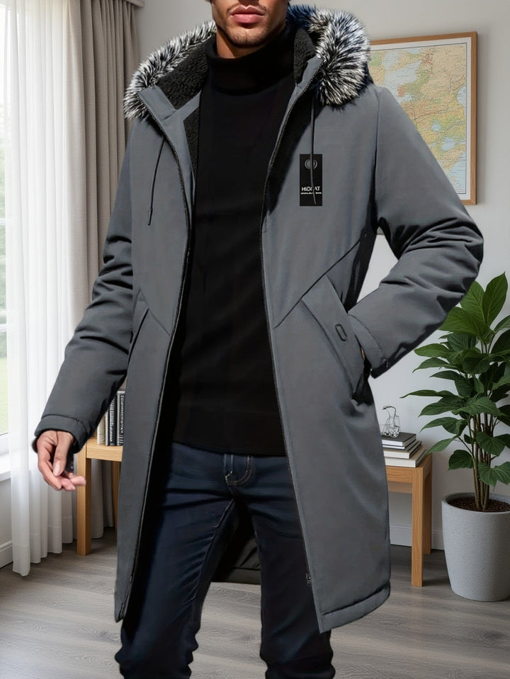 Nolan | Hooded Faux Fur Trim Parka Jacket Men