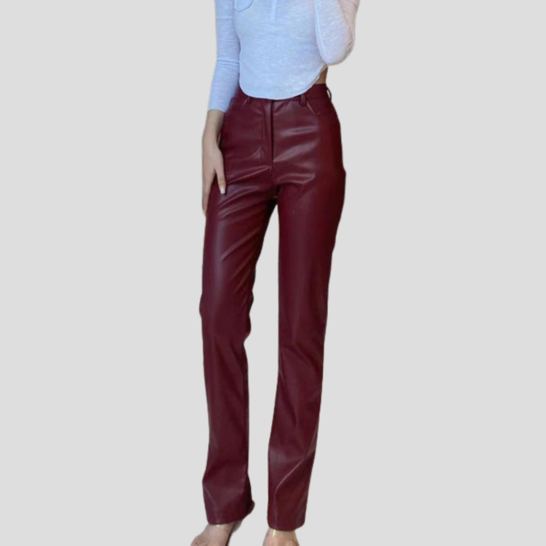 Avery | Womens Wide Leg Faux Leather Pants