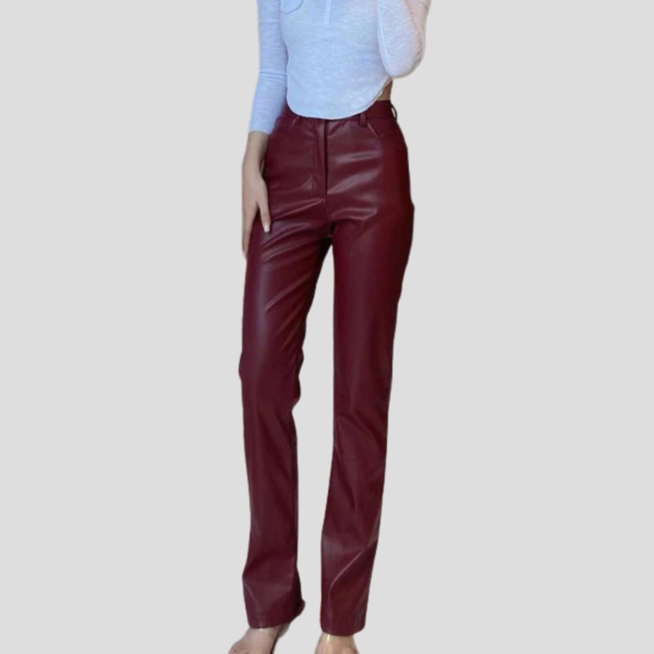 Avery | Womens Wide Leg Faux Leather Pants