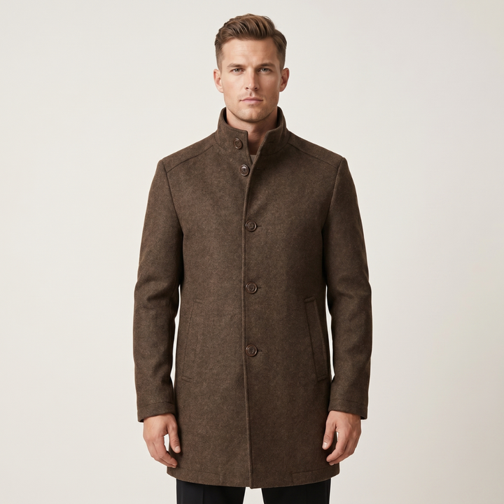 Oscar | Mens Wool Overcoat Quilted Lined