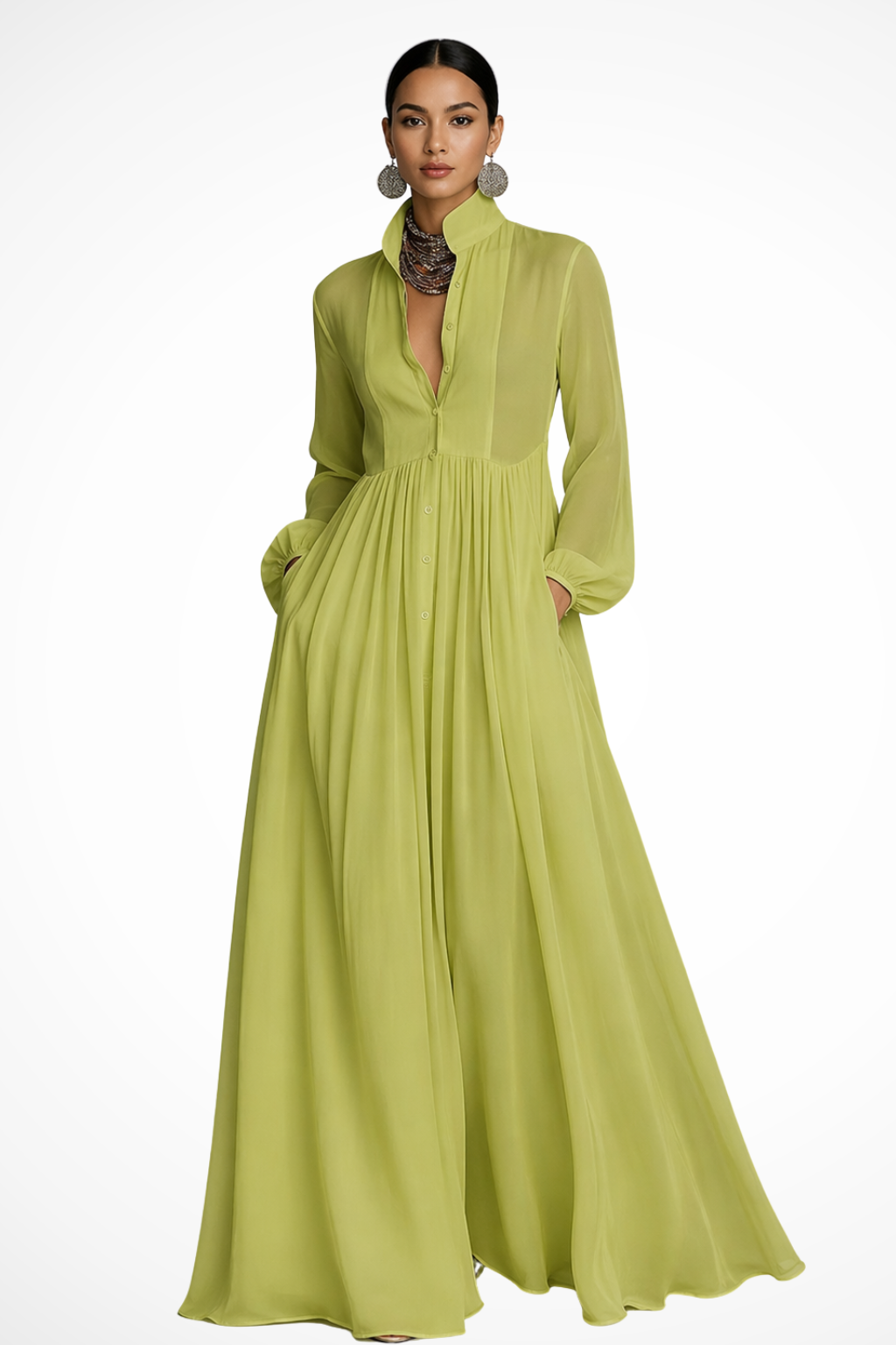 Womens long sleeve maxi dress, view 7