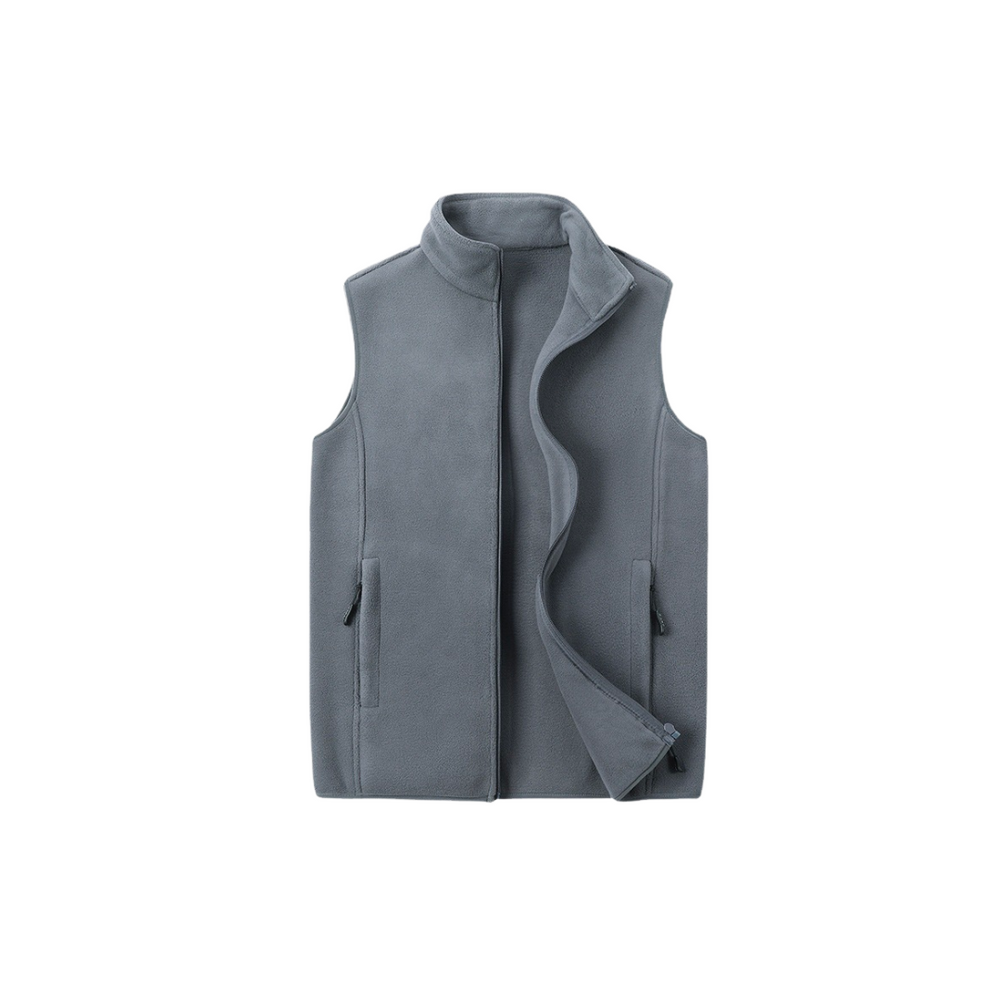 Mens zip-up fleece vest, view 2
