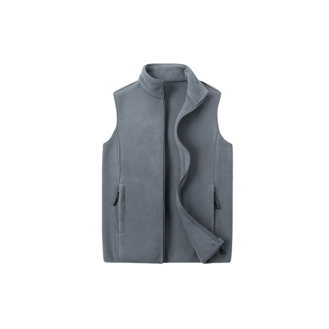 Mens zip-up fleece vest, view 2