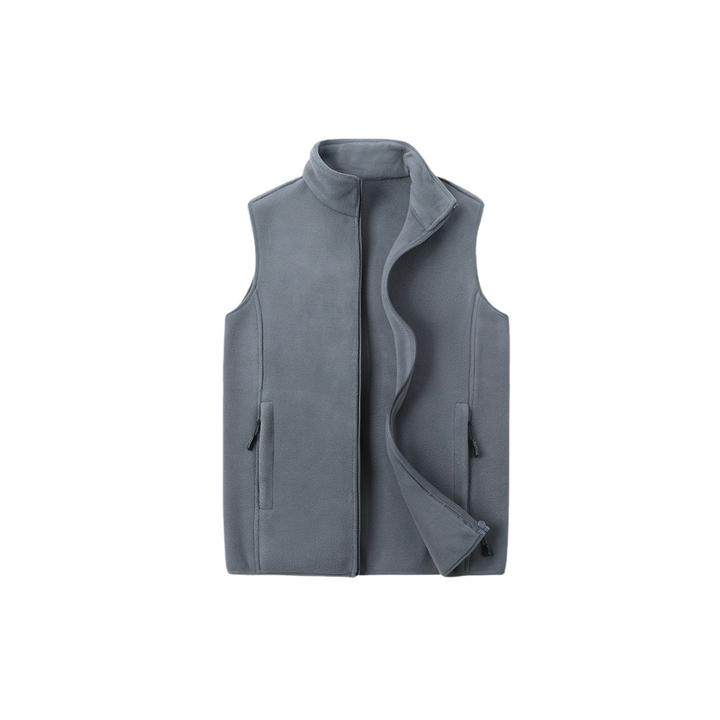 Mens zip-up fleece vest, view 2