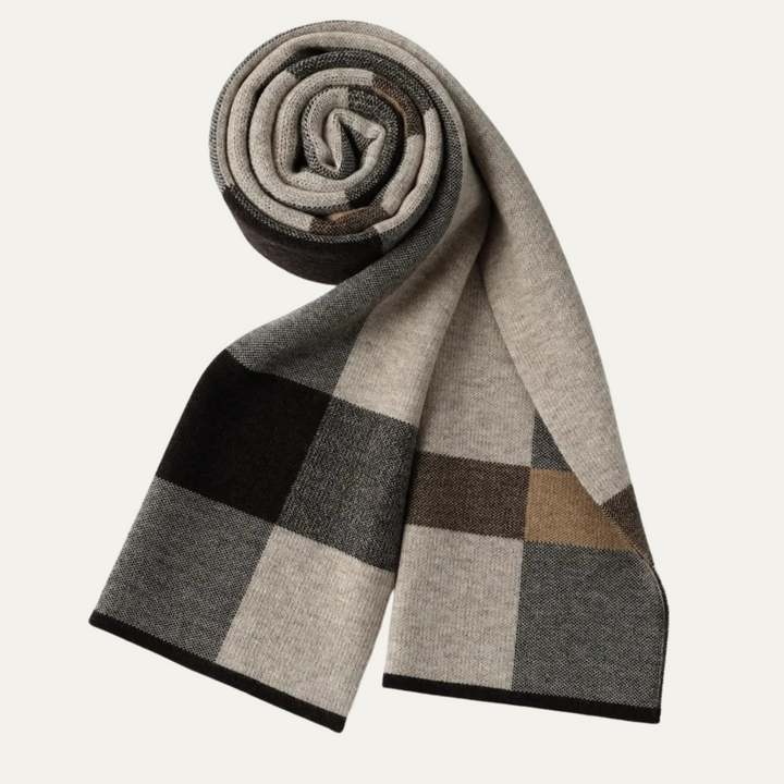 Jordan | Checked Scarf Rectangular Rolled Border