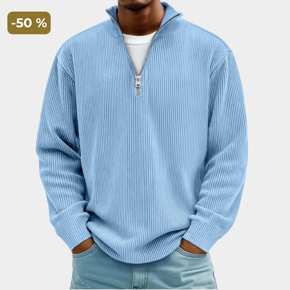 Jake mens quarter zip striped sweater
