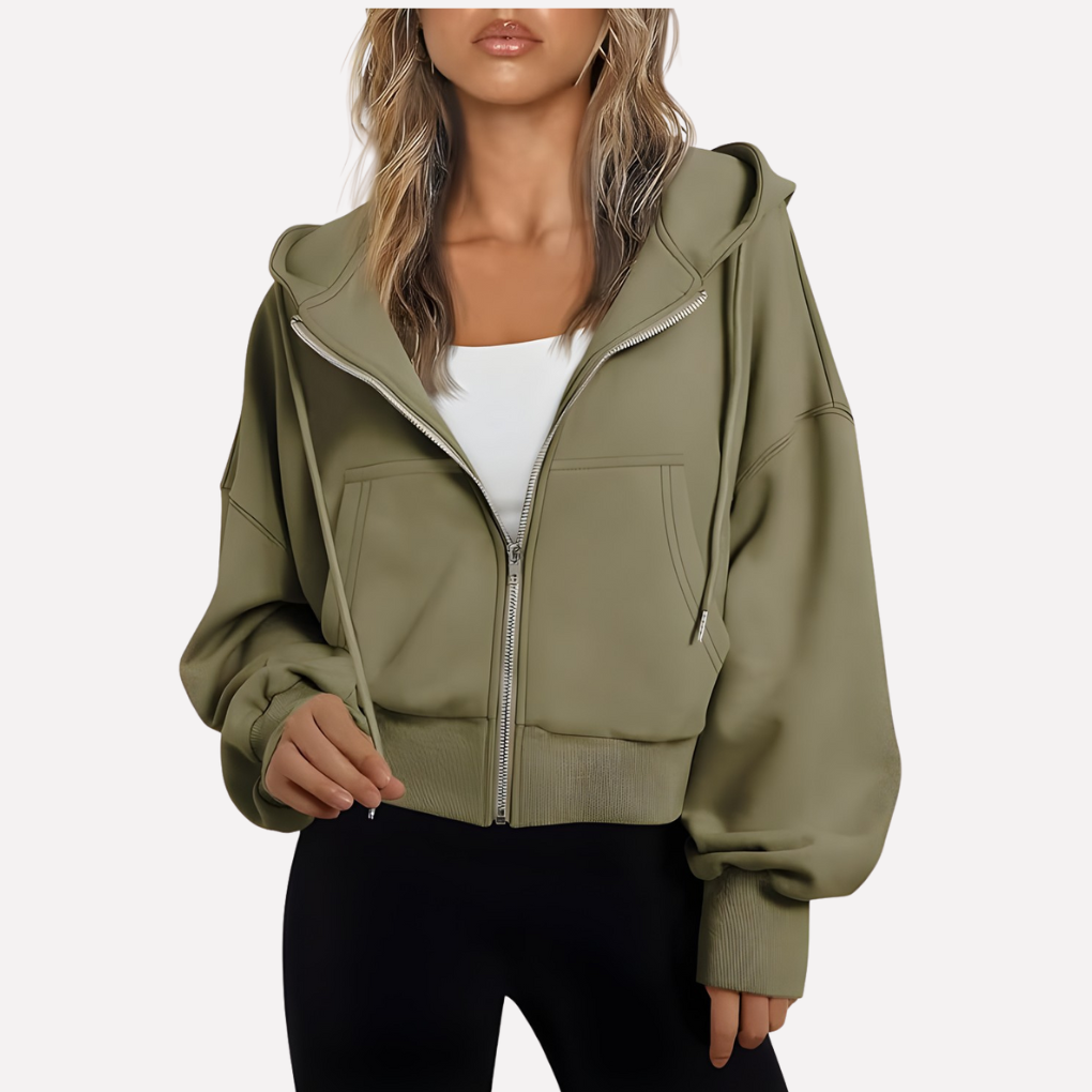 Sloane womens zip up cropped hoodie