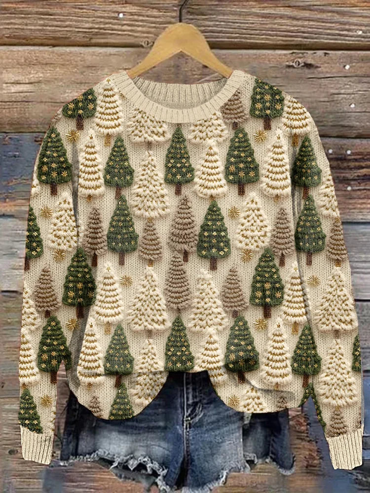 Womens christmas tree knit sweater