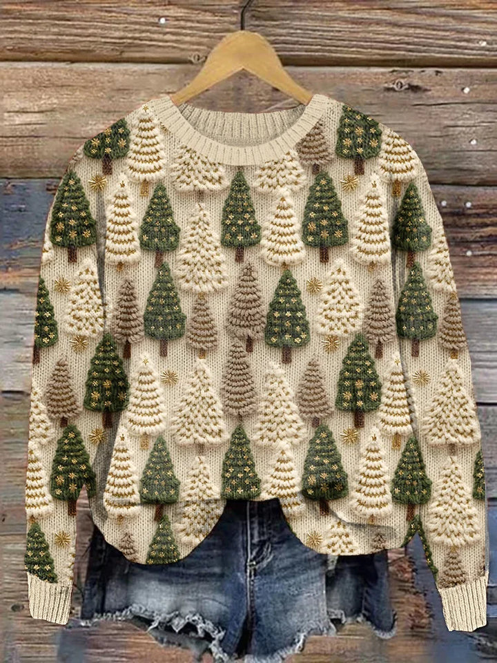 Womens christmas tree knit sweater