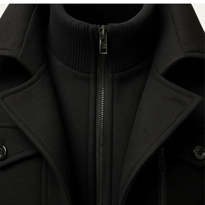 Frank mens fitted wool blend coat