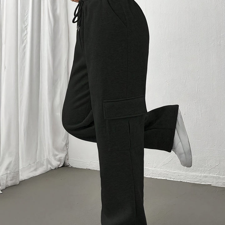 Sutton | Relaxed Fit Fleece Cargo Sweatpants Wide Leg