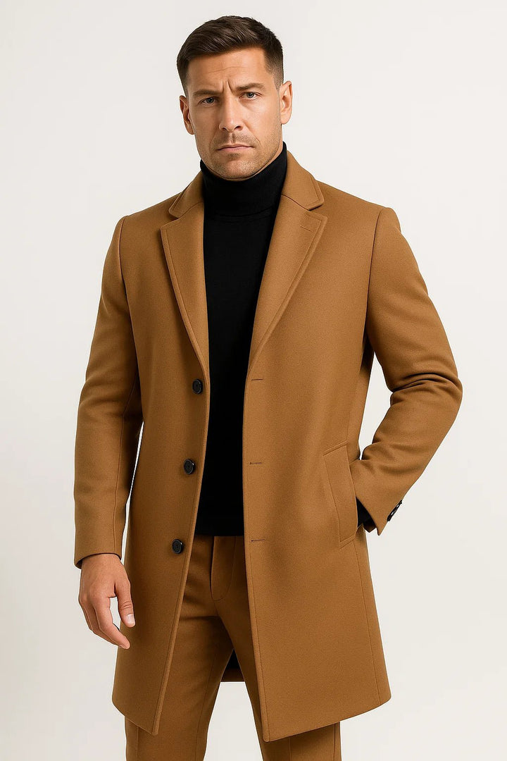 Chad | Mens Fitted Wool Blend Overcoat