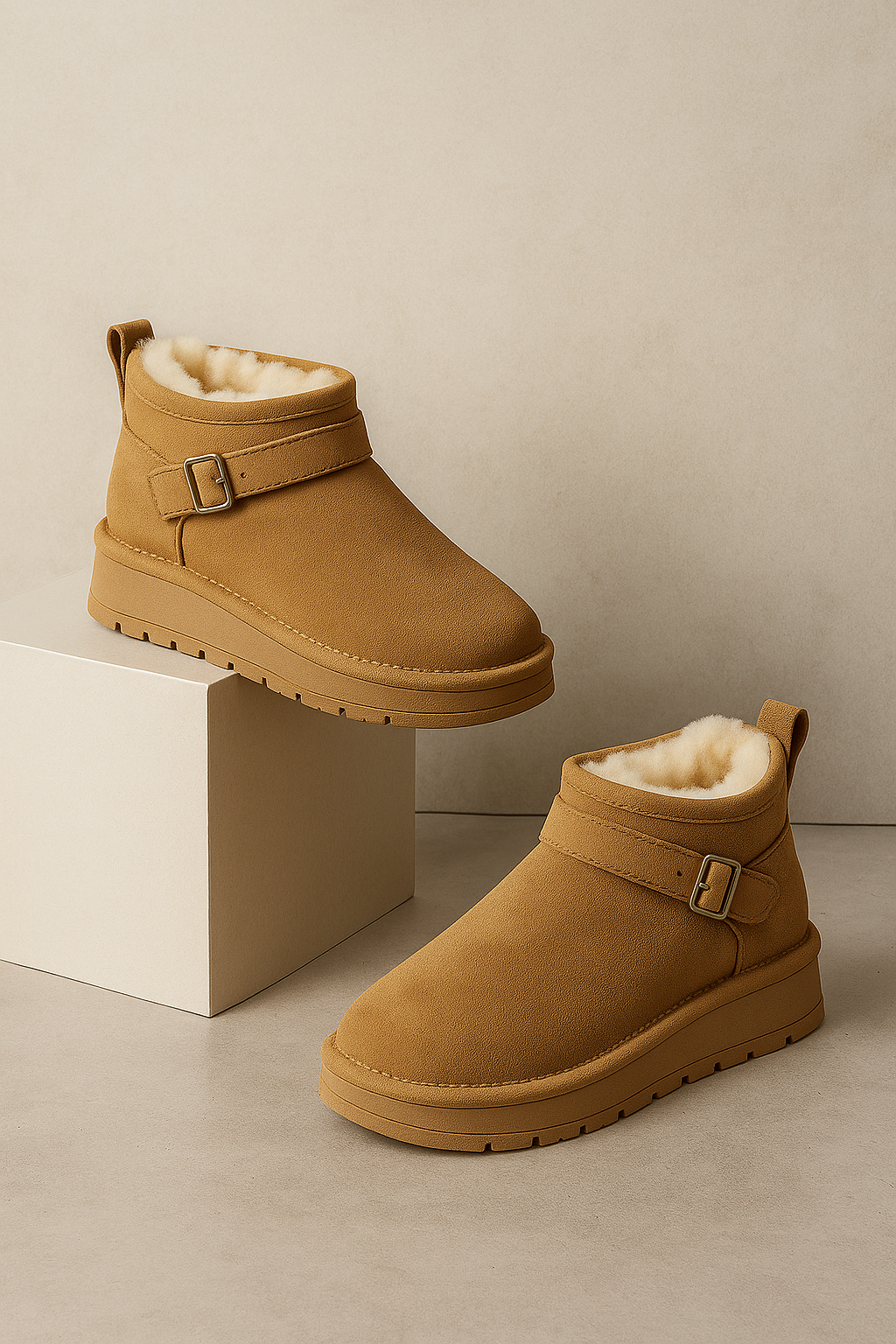 Peyton | Buckle Strap Suede Lined Winter Boots