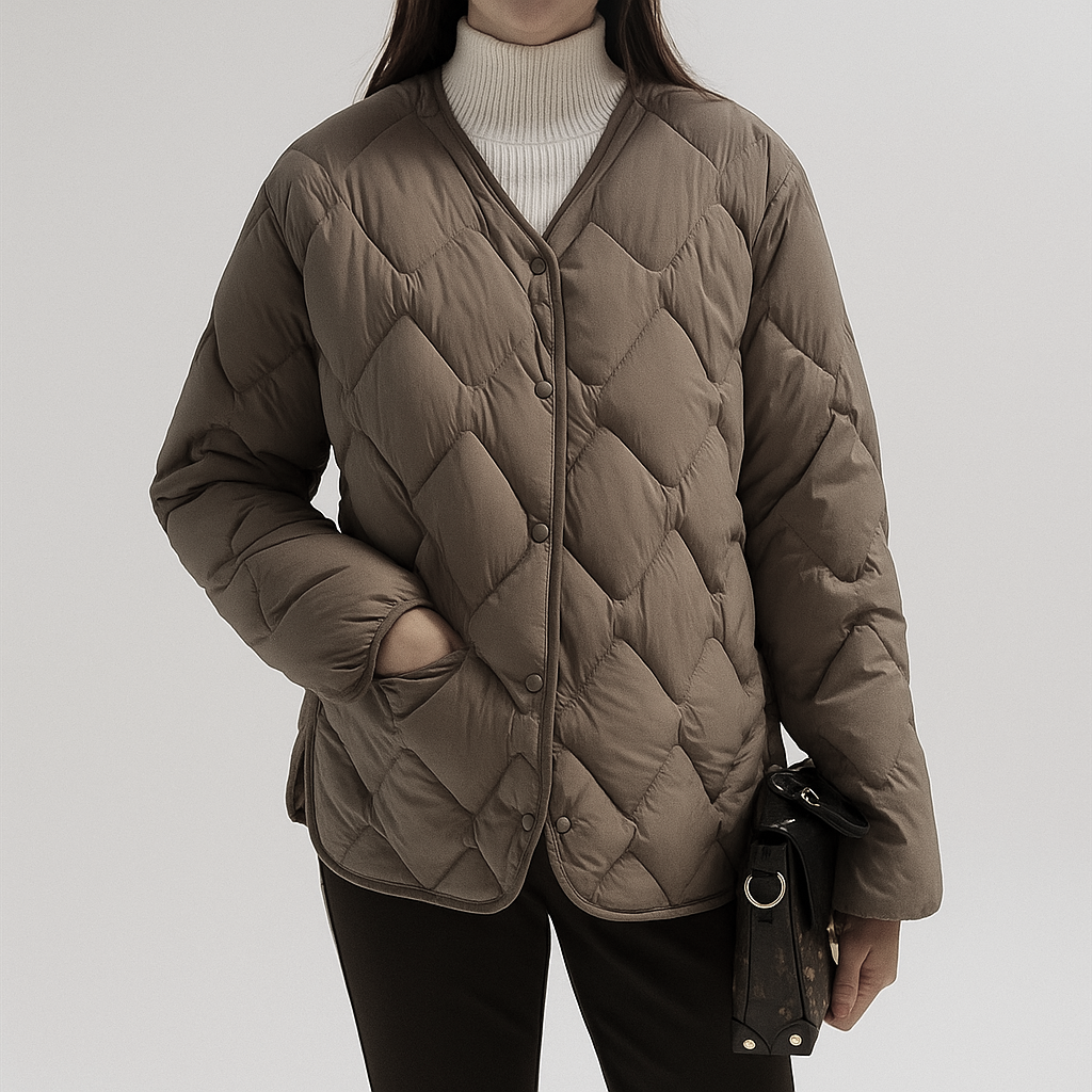 Womens quilted puffer jacket, view 5