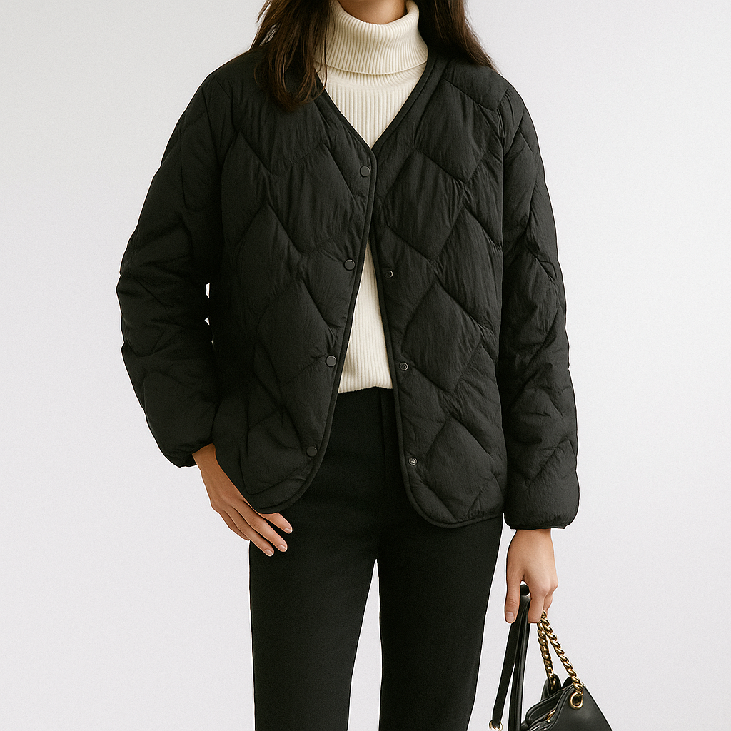 Womens quilted puffer jacket, view 7