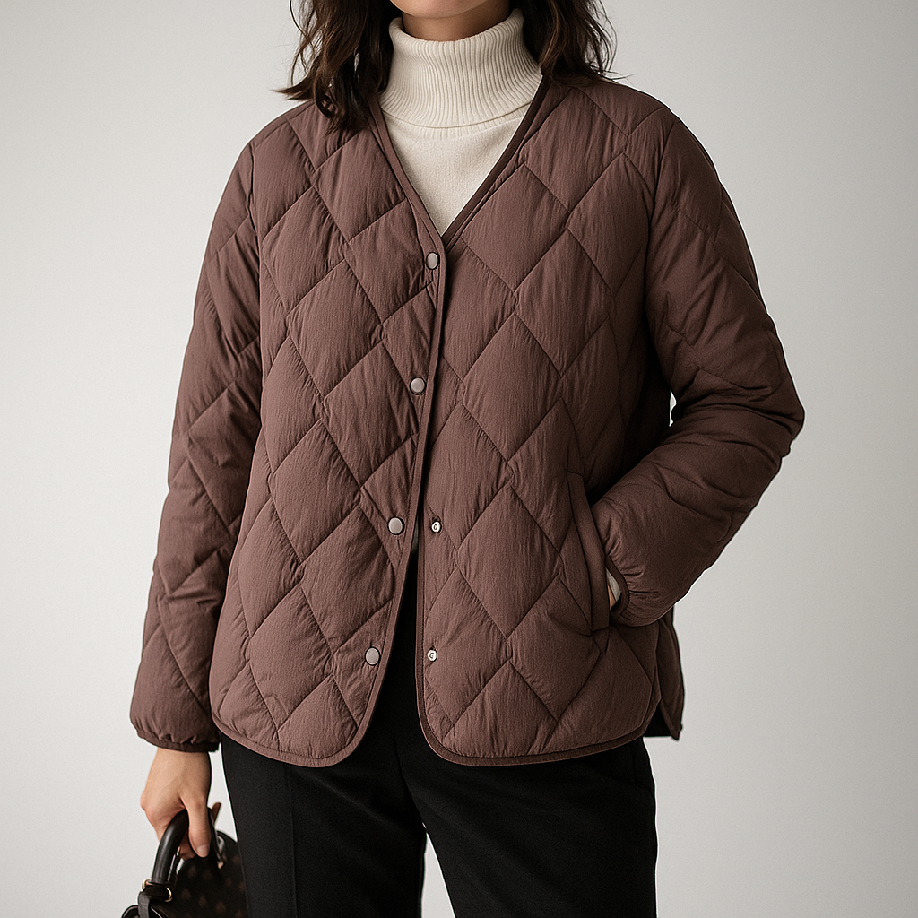 Womens quilted puffer jacket, view 6