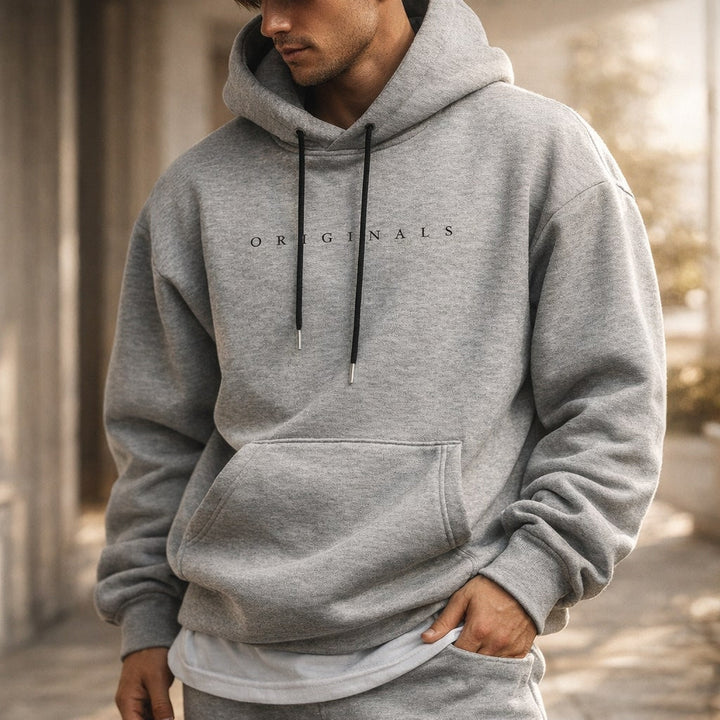 Kit | Relaxed Fleece Pull on Hoodie with Text Print