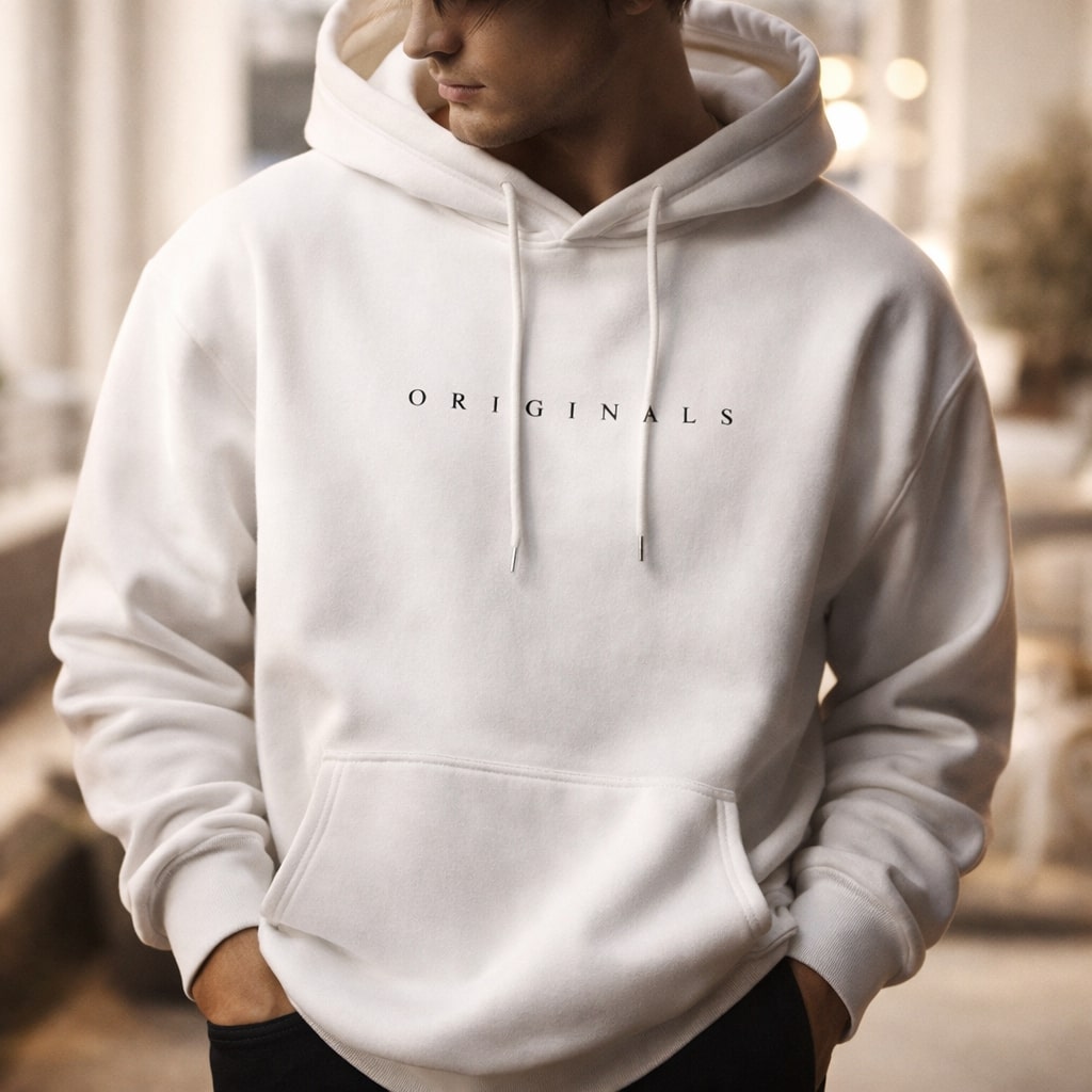 Kit | Relaxed Fleece Pull on Hoodie with Text Print