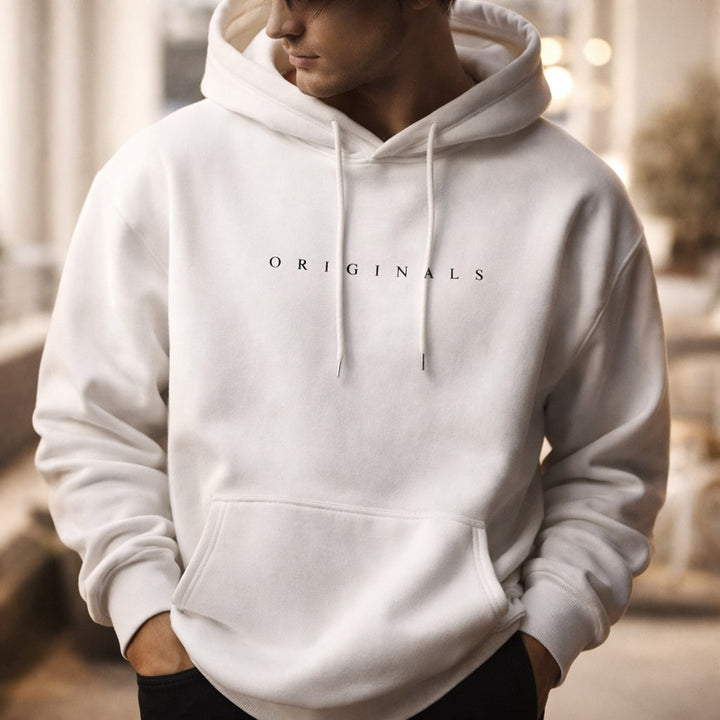Kit | Relaxed Fleece Pull on Hoodie with Text Print