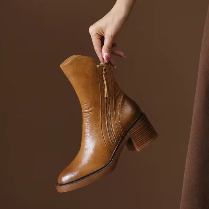 Womens block heel ankle boots, view 3