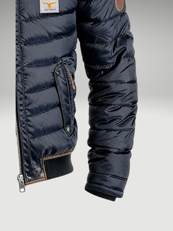 Glen | Mens Navy Quilted Nylon Puffer Jacket