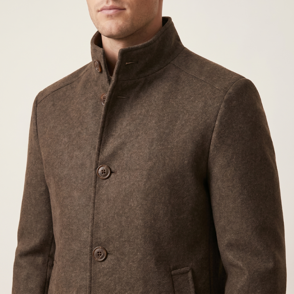 Oscar | Mens Wool Overcoat Quilted Lined