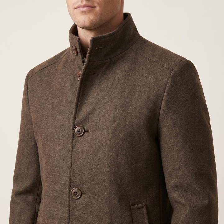Oscar | Mens Wool Overcoat Quilted Lined