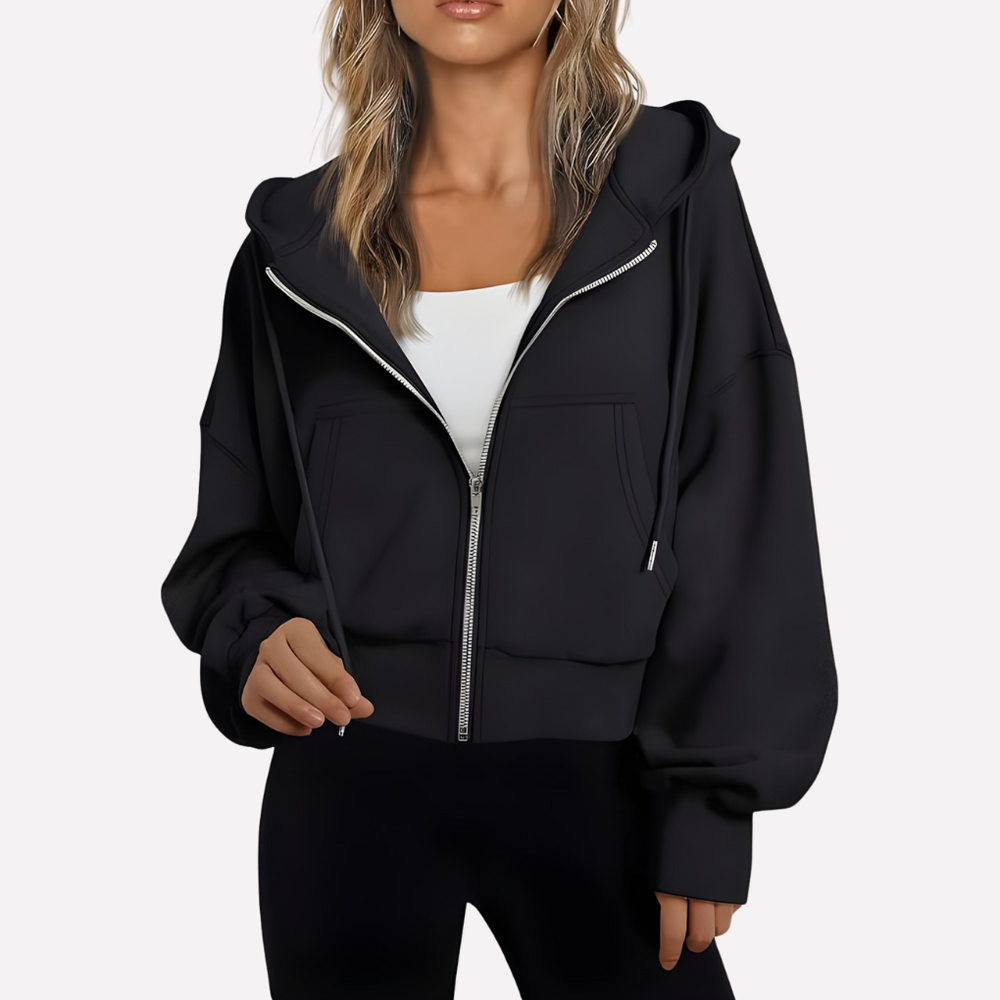 Sloane womens zip up cropped hoodie