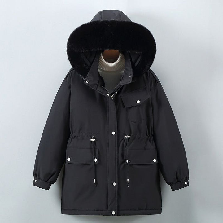 Fiona | Hooded Parka with Faux Fur Trim Zip