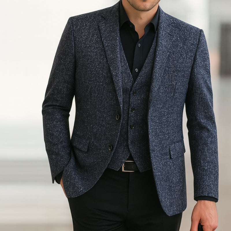Mens slim fit textured suit blazer, view 7
