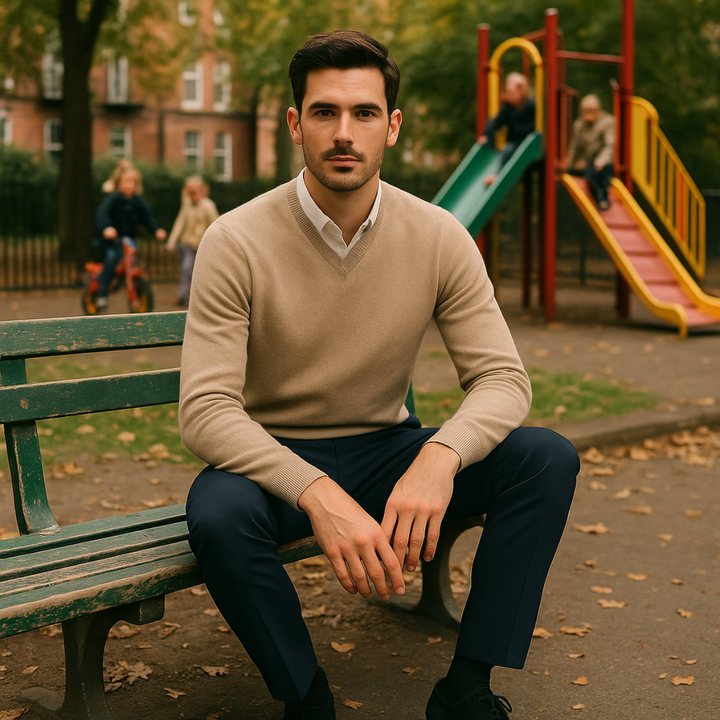 Caleb | Mens V-Neck Pullover Sweater Knit