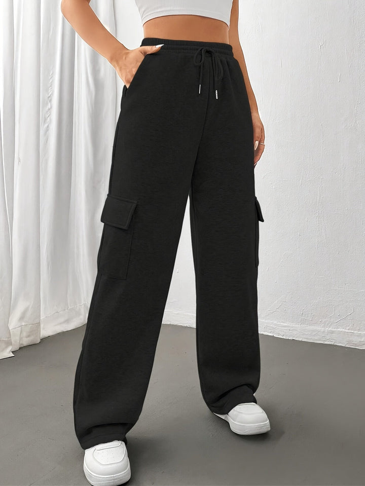 Sutton | Relaxed Fit Fleece Cargo Sweatpants Wide Leg