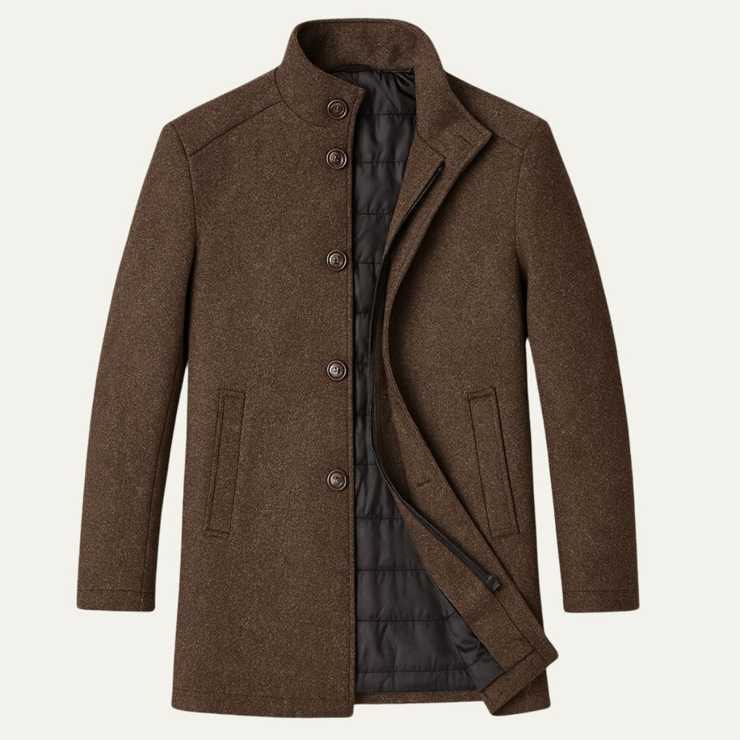 Oscar | Mens Wool Blend Overcoat Quilted Lined