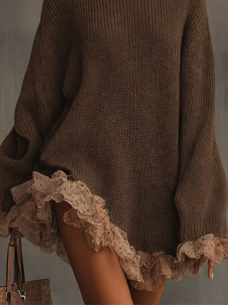 Mila womens oversized turtleneck sweater dress