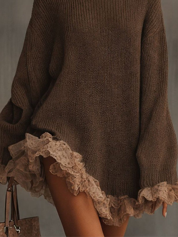 Mila womens oversized turtleneck sweater dress