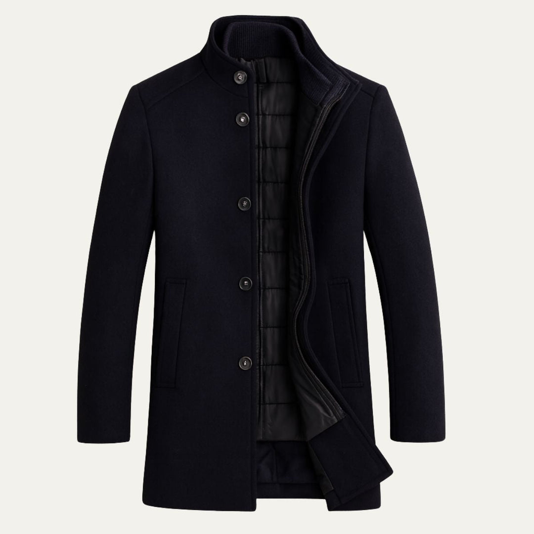Oscar | Mens Wool Overcoat Quilted Lined