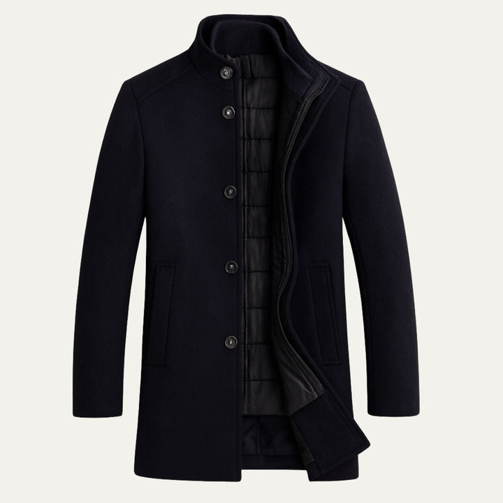 Oscar | Mens Wool Overcoat Quilted Lined