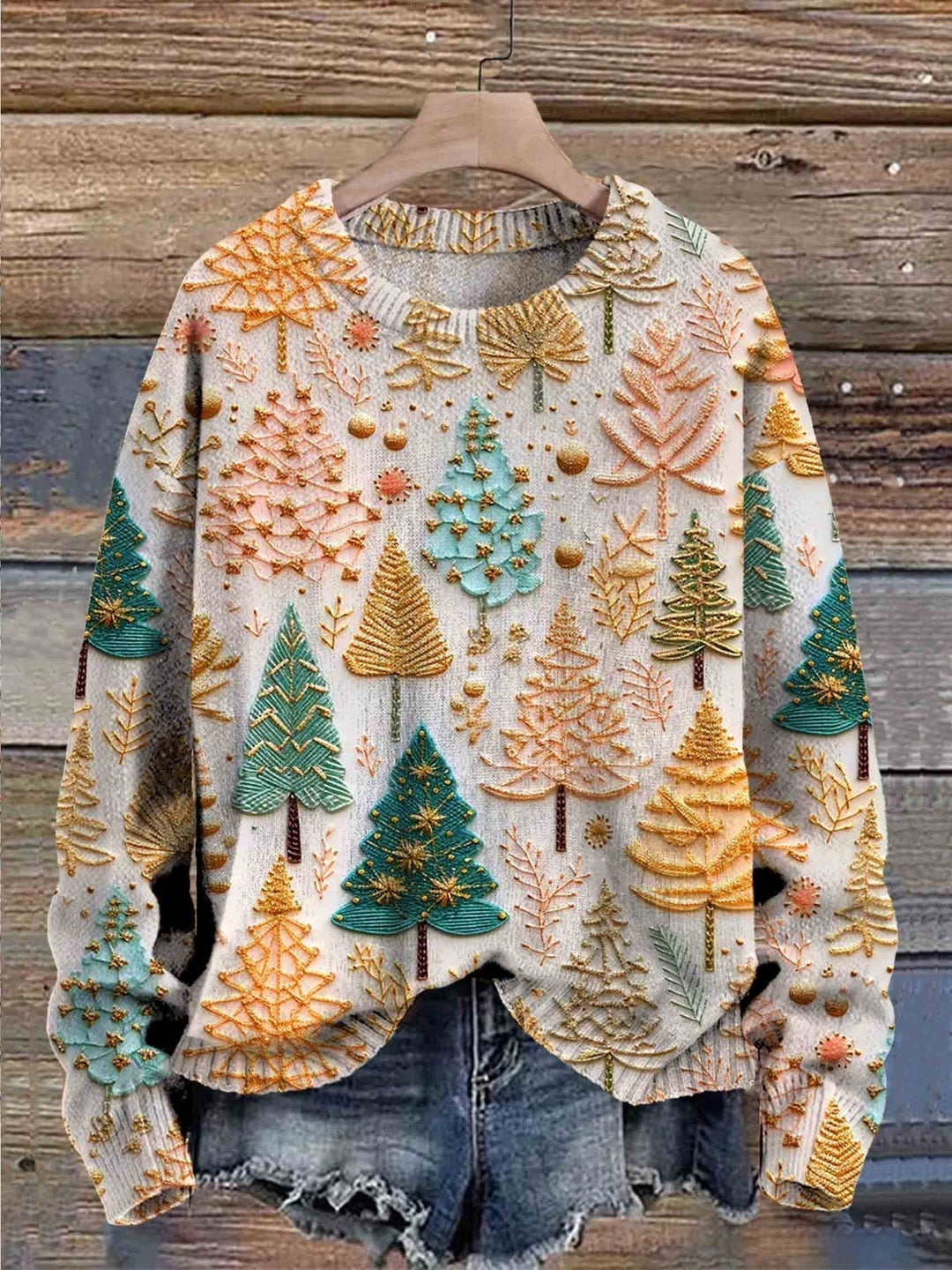 Nora | Christmas Tree Knit Sweater Women Relaxed