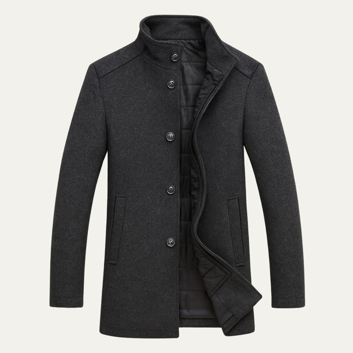 Oscar | Mens Wool Overcoat Quilted Lined