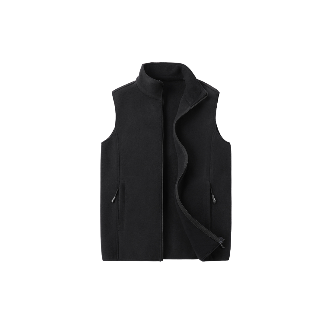Mens zip-up fleece vest, view 1