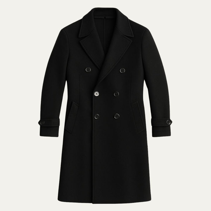 Glen | Mens Double-Breasted Wool Blend Overcoat